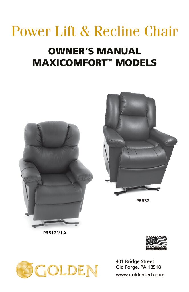 Manuals Golden Technologies of Canada