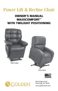5 Comfort Zone Owner’s Manual (PR-515 & 761)