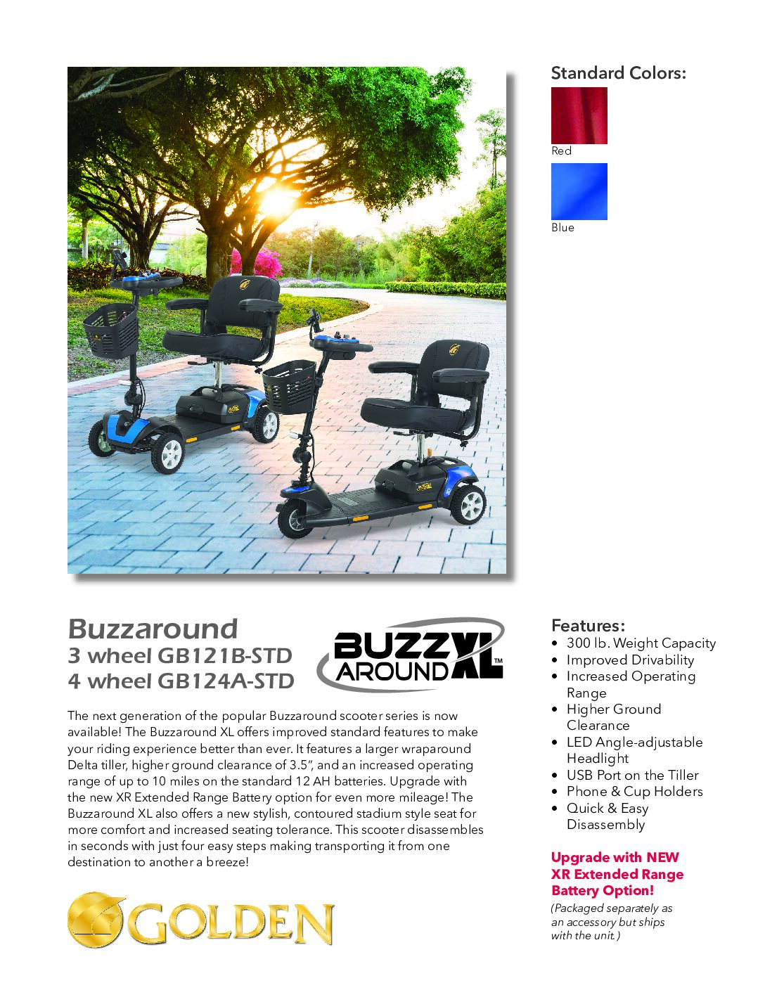 Buzzaround XL (GB-121/124-STD) Sell Sheet