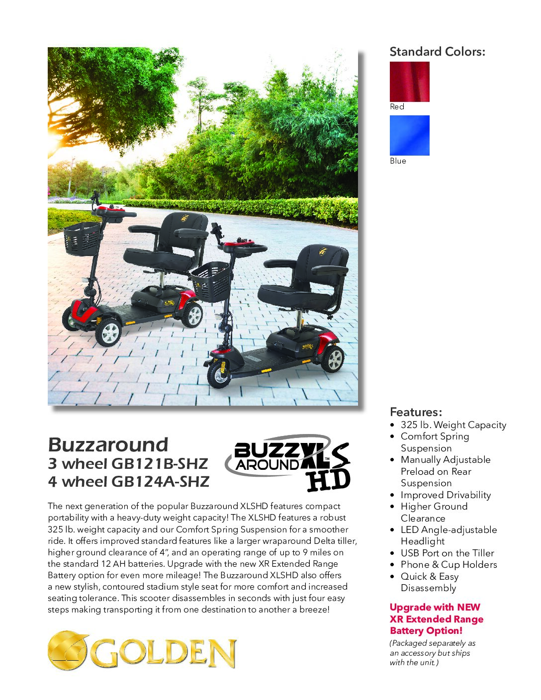 Buzzaround XLSHD (GB121/124-SHZ) Sell Sheet