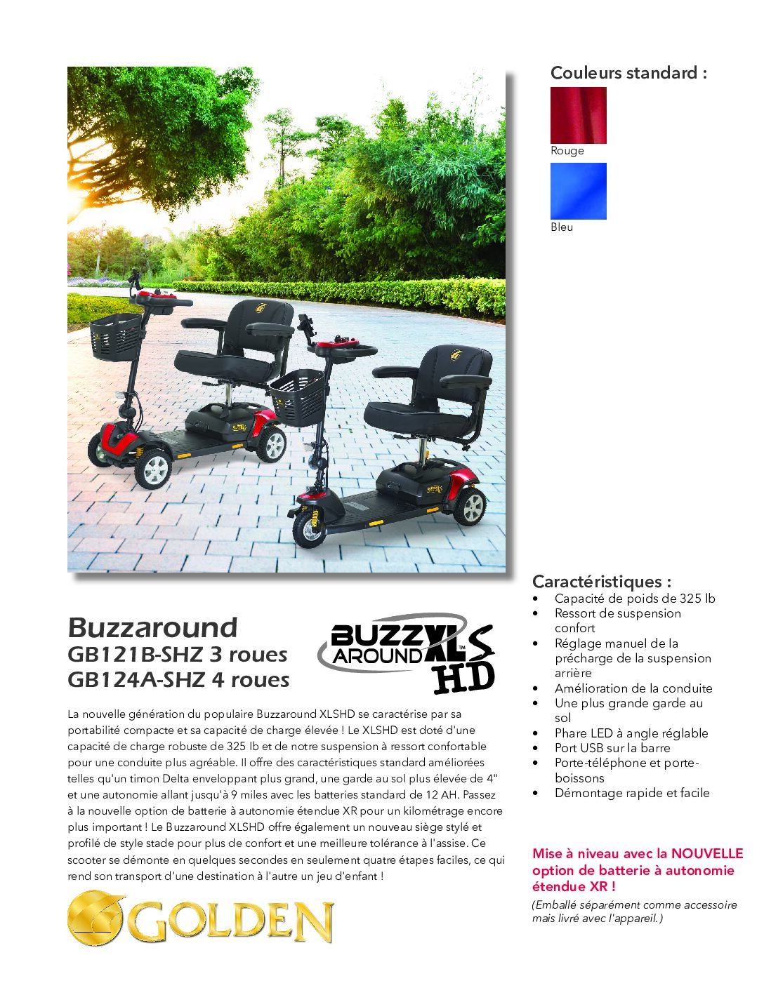 Buzzaround XLSHD (GB121/124-SHZ) Sell Sheet – FR