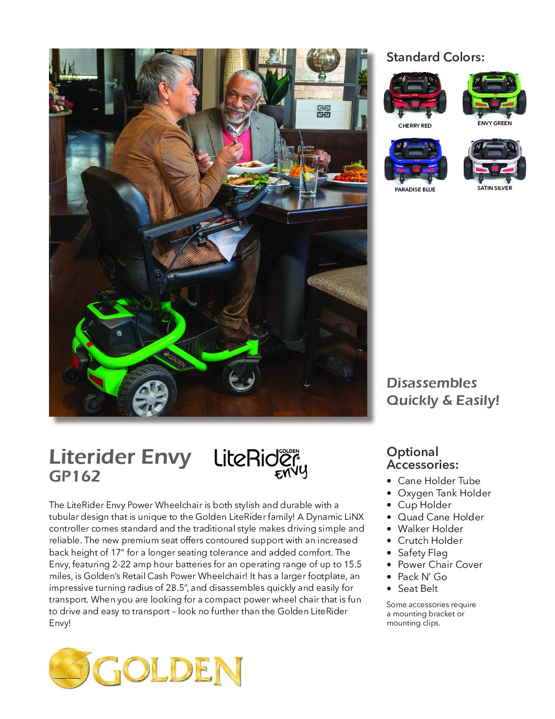 LiteRider Envy (GP-162) Sell Sheet