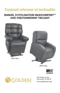 Manuel du propriétaire 5 Comfort Zone (PR-515 et 761)
